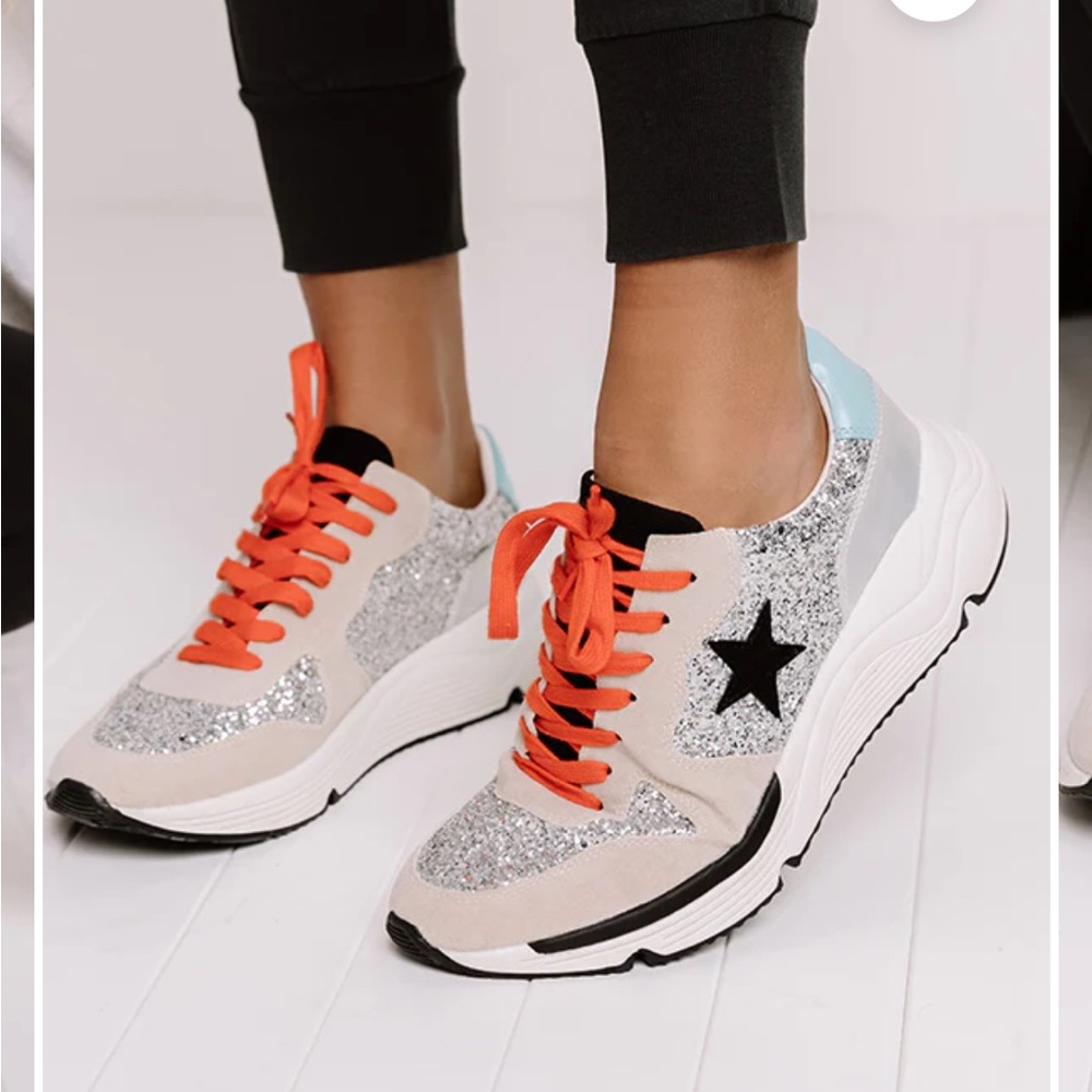 White Raven Quincy Glitter Sneaker - Picture 2 of 10